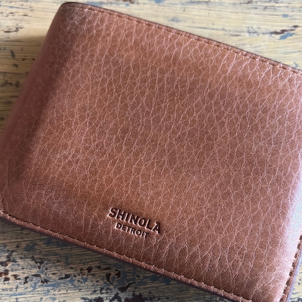 Shinola Brown Leather Key & Card Holder